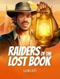 raiders of the lost book slot logo